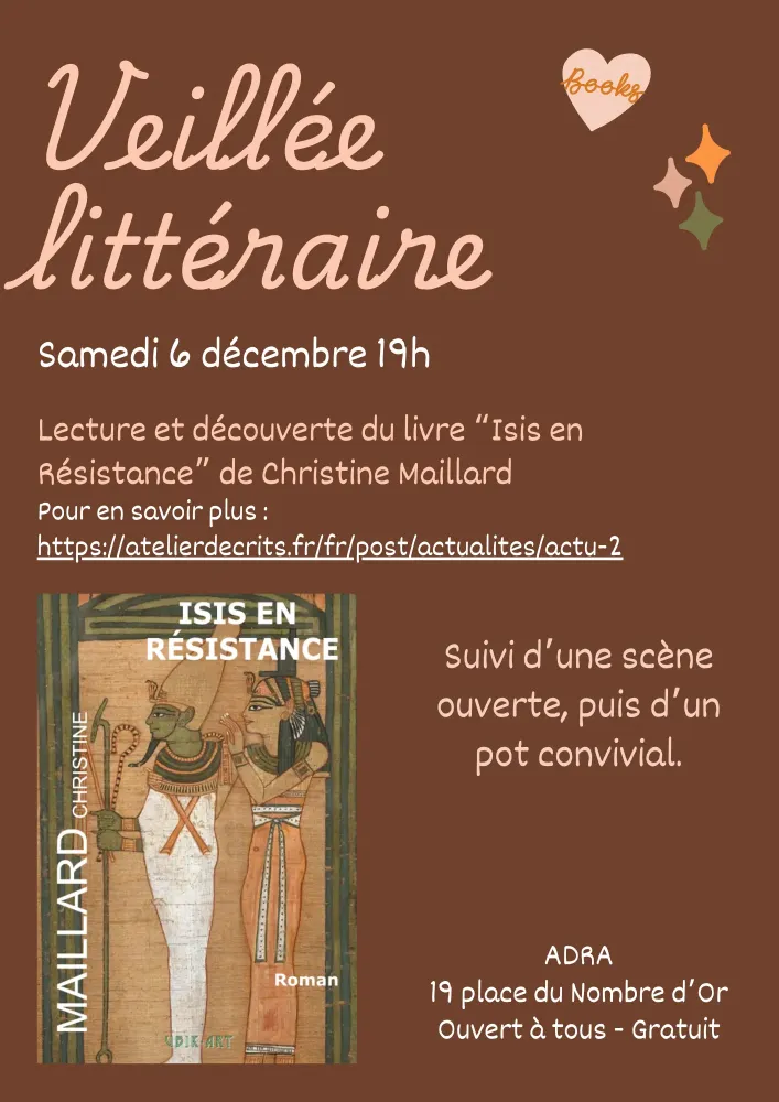 Veillée littéraire, présentation d'Isis en résistance puis scène ouverte