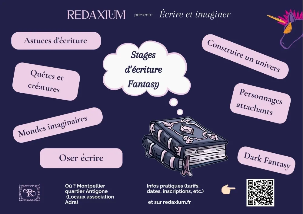 2 stages d'écriture Fantasy, les 22/02 et 15/03 2026